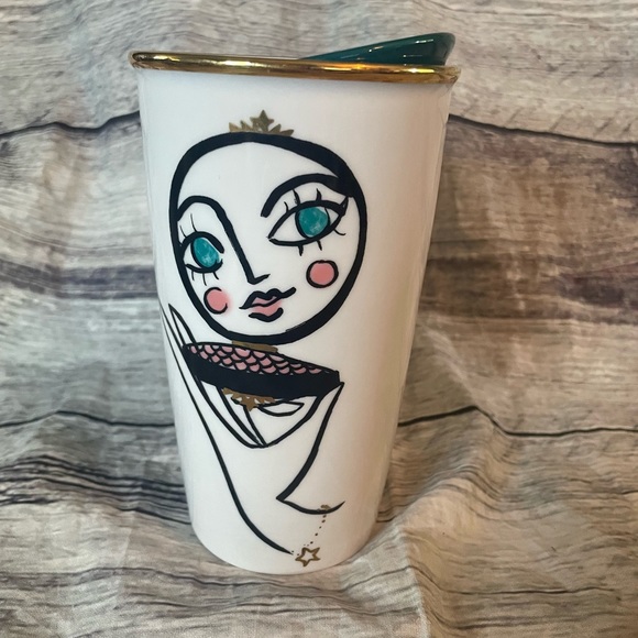 2015 Starbucks “Blusher Face” Double Wall Ceramic Tumbler - Picture 1 of 14